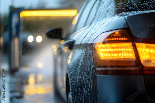 Car wash cleaning soap suds water rain