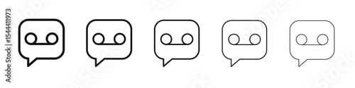 Fotografie Voicemail icon vector outline set illustration sign
