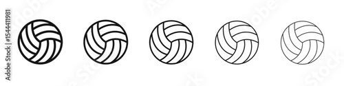 Volley ball icon vector outline set illustration sign