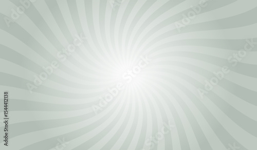 Ash gray abstract background with rays retro starburst. Radial spiral stripes backdrop. Glowing comic sunburst texture. Classic sun rays pattern. Spiral and twist radial striped backdrop.