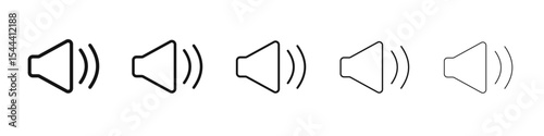 Volume icon vector outline set illustration sign