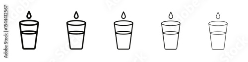 Water glass icon vector outline set illustration sign