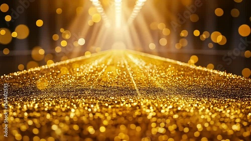 gold carpet in the award ceremony on background	

