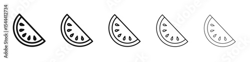 Watermelon icon vector outline set illustration sign