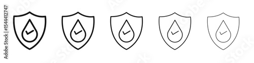 Waterproof icon vector outline set illustration sign