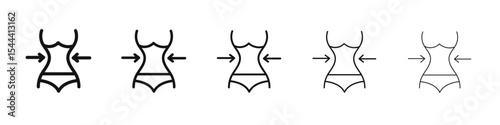 Weight loss icon vector outline set illustration sign