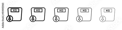 Weight loss icon vector outline set illustration sign