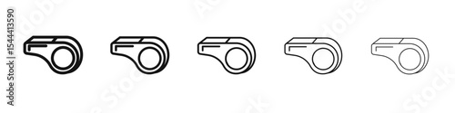 Whistle icon vector outline set illustration sign