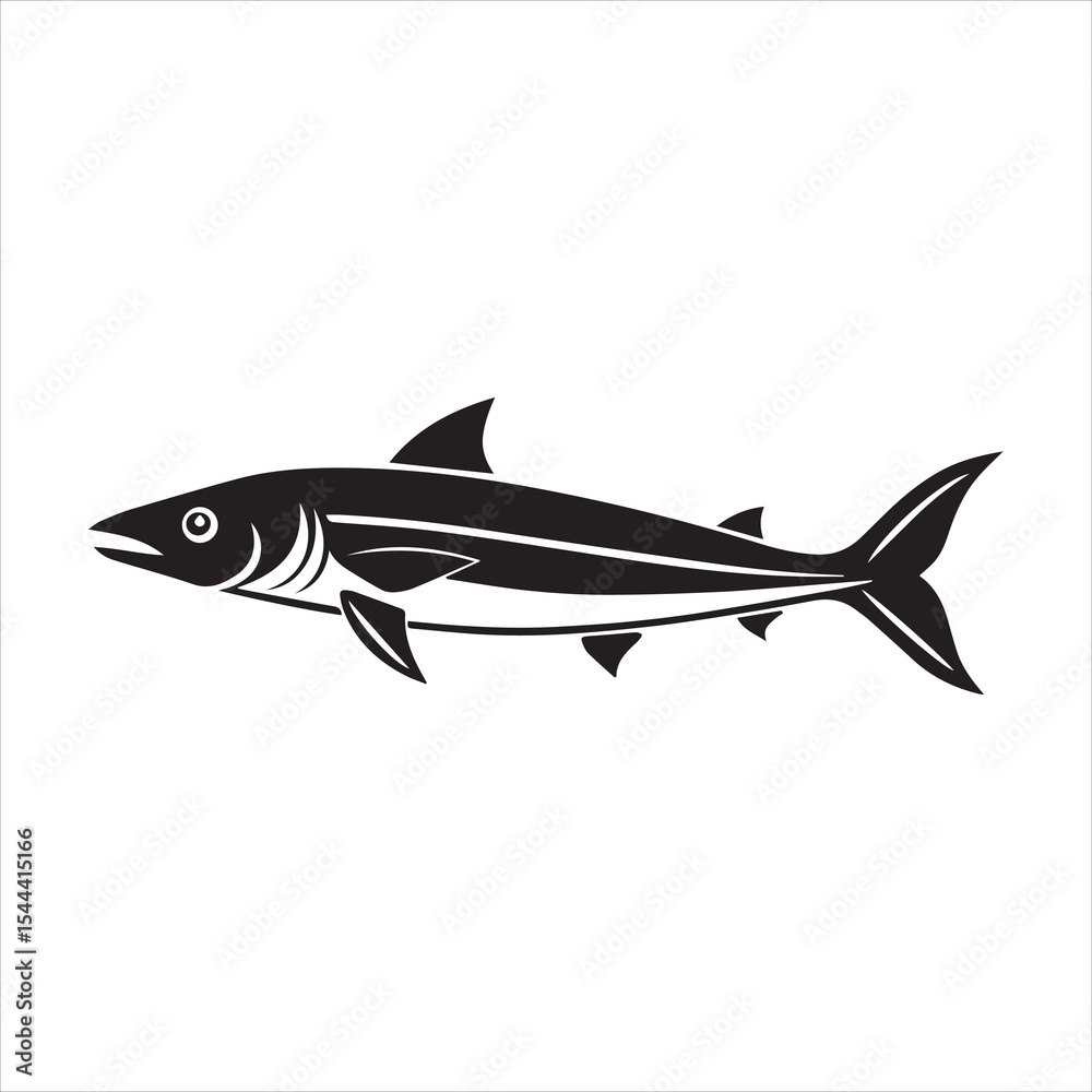 Naklejka premium barracuda fish silhouette vector