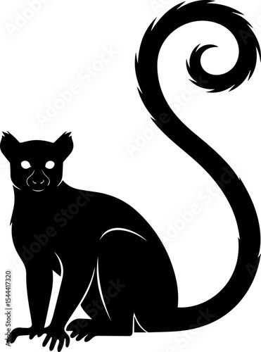Ring-tailed Lemur Silhouette