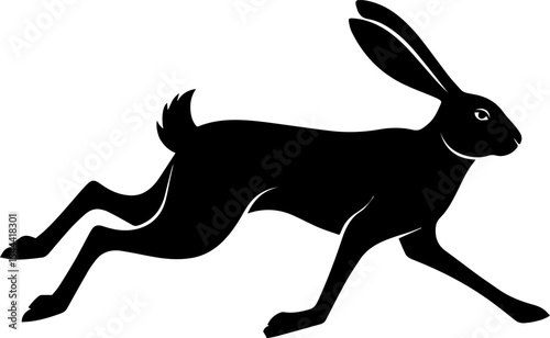 Running Hare/Rabbit Silhouette