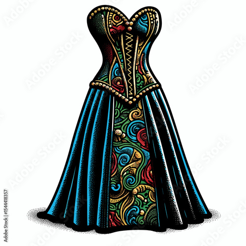 Elegant corset gown
