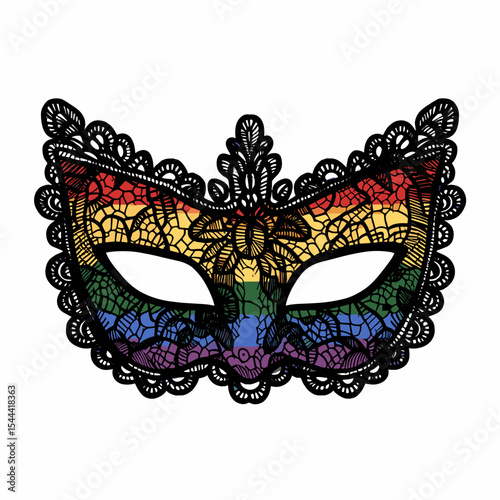 Lace rainbow masquerade mask 