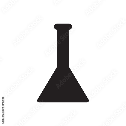 flat buttom flask icon. Classic lab beaker icon for science, chemistry, or experimental design projects.