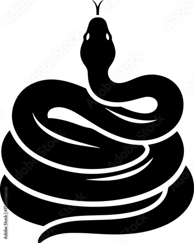 Coiled Snake Silhouette
