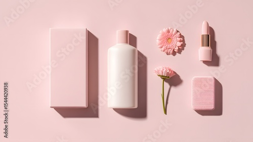 Pink Aesthetic Cosmetic Packaging & Products
