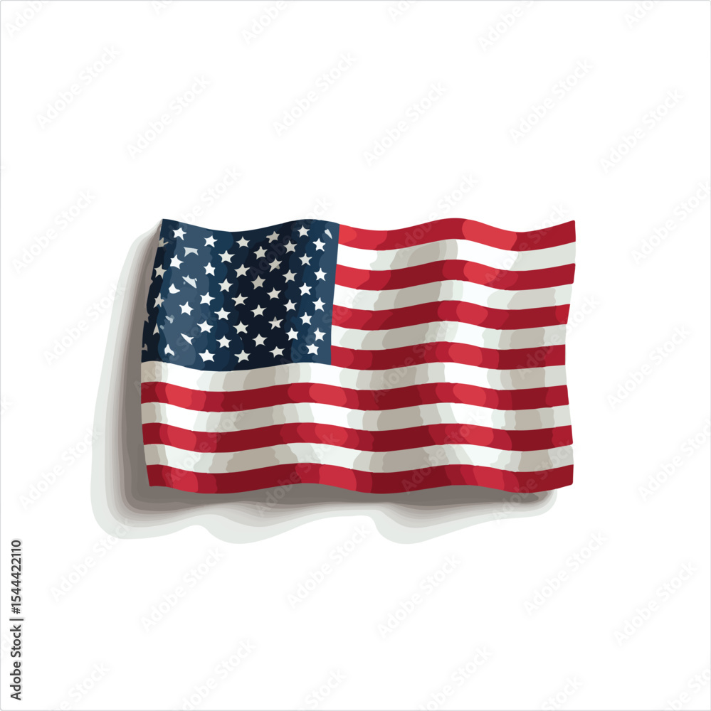 Obraz premium Vector illustration of american flag isolated in White Background, american flag vector