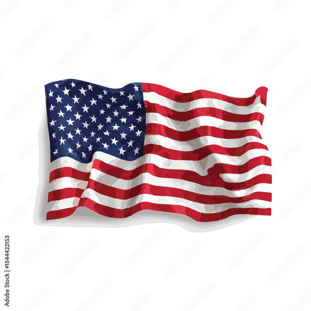 Obraz premium Vector illustration of american flag isolated in White Background, american flag vector