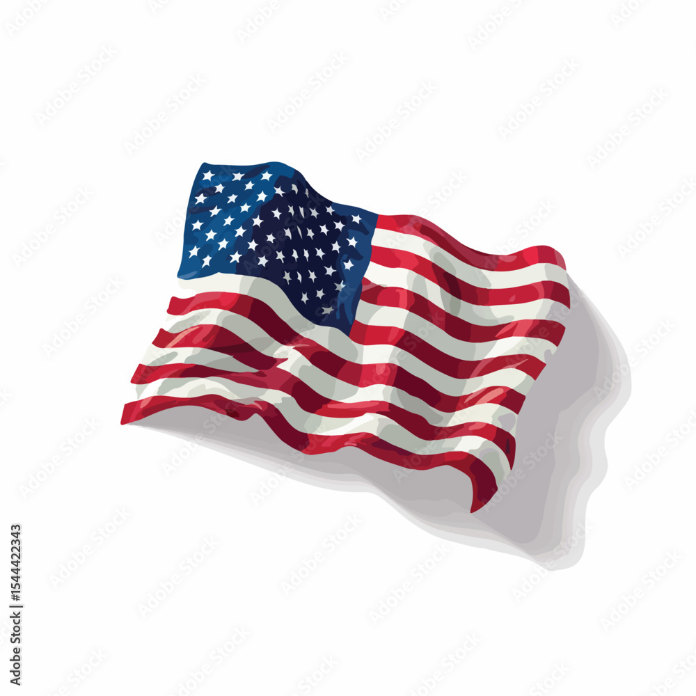 Fototapeta premium Vector illustration of american flag isolated in White Background, american flag vector
