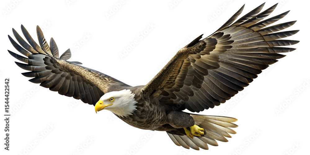 Obraz premium An eagle in flight on transparent background
