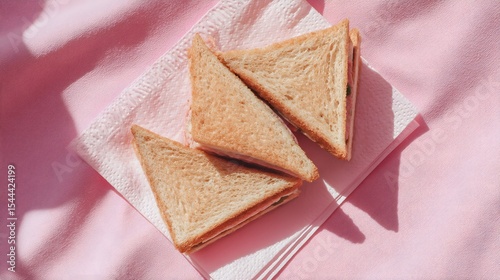 Pink Picnic Delicious Triangle Sandwiches