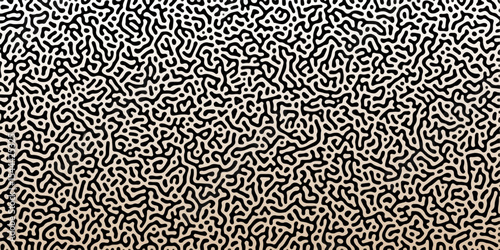 Abstract Reaction-diffusion Turing pattern natural texture brown and white gradient color scheme. Linear design with biological algorithm psychedelic background. Reaction-diffusion or truing patter