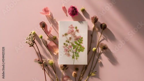 Pink Floral Botanical Seed Packet Mockup Transparent Background