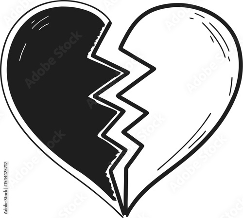 broken heart vector