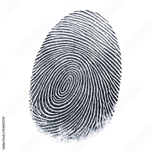 Detailed White Fingerprint Impression on Black Background A I G E N E R A T E D - P N G isolated on a transparent background