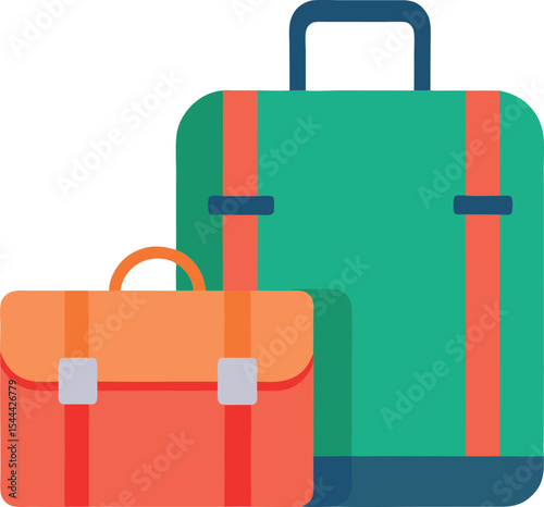 Stylish Backpack and Suitcase Combo Illustration in Vector