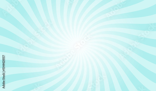 Abstract sizzling sunrise blue background with rays retro starburst. Radial spiral stripes backdrop. Vintage sun beam texture. Sun rays pattern. Groovy retro swirl burst. Summer carnival background	