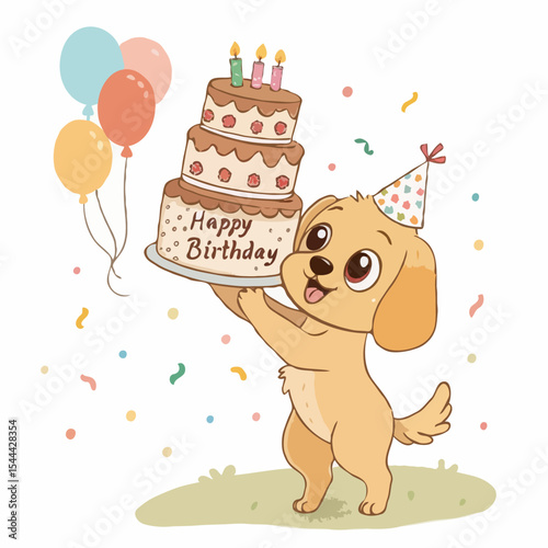 happy birthday card with cake