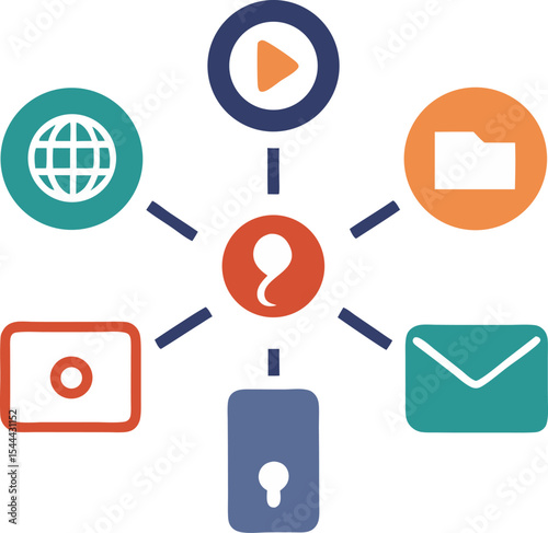 Email footer icon set phone, email, website, social links with white background.
