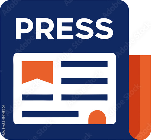 Press release header: newspaper icon, bold narrow headline bar with white background.