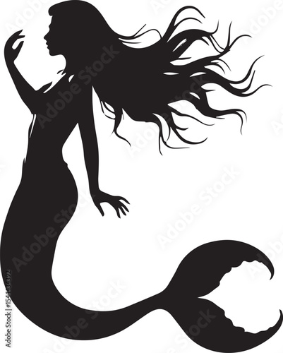 silhouette of a girl with long hair