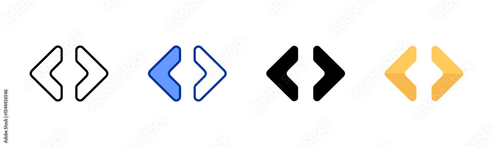 Obraz premium Left And Right Arrows icon sheet multiple style collection