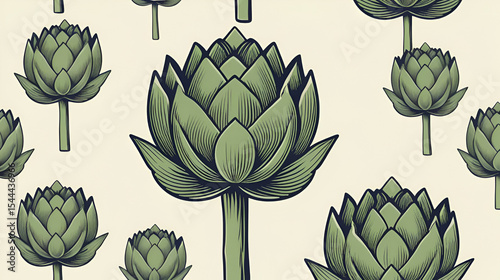 Plakat Vector Artichoke simple and minima