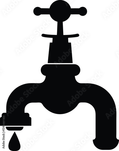 water tap vector silhouette art and illustration