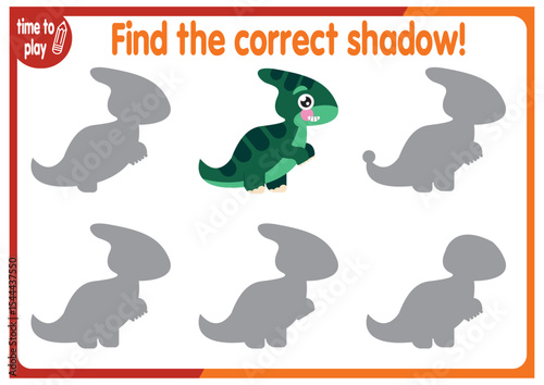 find the correct shadow shape. Kids educational puzzle. Funny little wild mammal cartoon character. Find the correct silhouette. Kids logic educational task. Vector