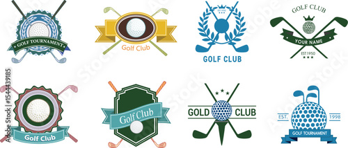 Golf club logo vector bundle set and Illustrator Artwork
