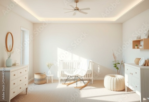 Serene nursery room with a soft color scheme