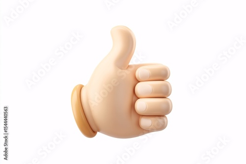 3D rendering of the OK hand gesture, designed for clear and simple expression