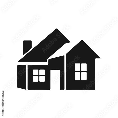 House silhouette logo, real estate symbol, real estate architecture vector, building icon, real estate design
