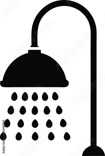 Shower icon, Shower black silhouette vector