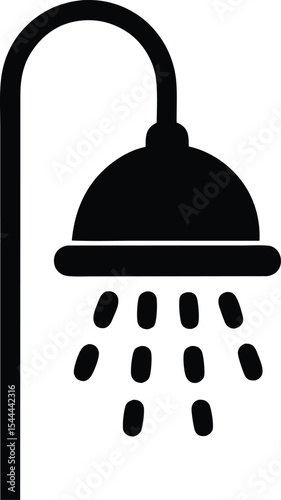 Shower icon, Shower black silhouette vector