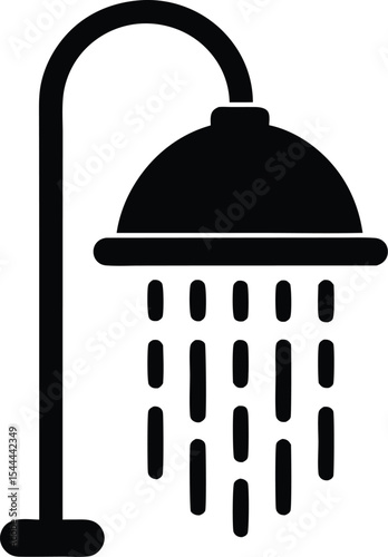 Shower icon, Shower black silhouette vector