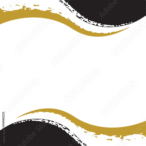 Abstract Black & Gold Brush Stroke Vector for Web Covers, Banners, Social Media & Brochures.