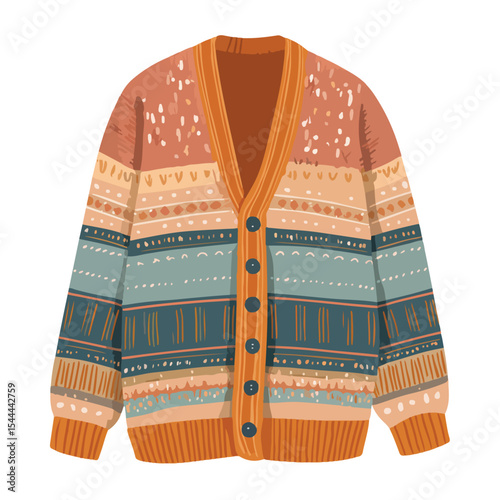 vector illustration of cardigan isolated in White Background, cardigan vector mockup