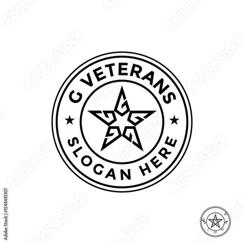 G veteran Emblem, G logo. G star, Circle, Initial G Star