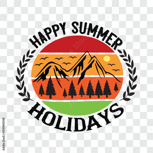 happy summer holidays svg t-shirt design